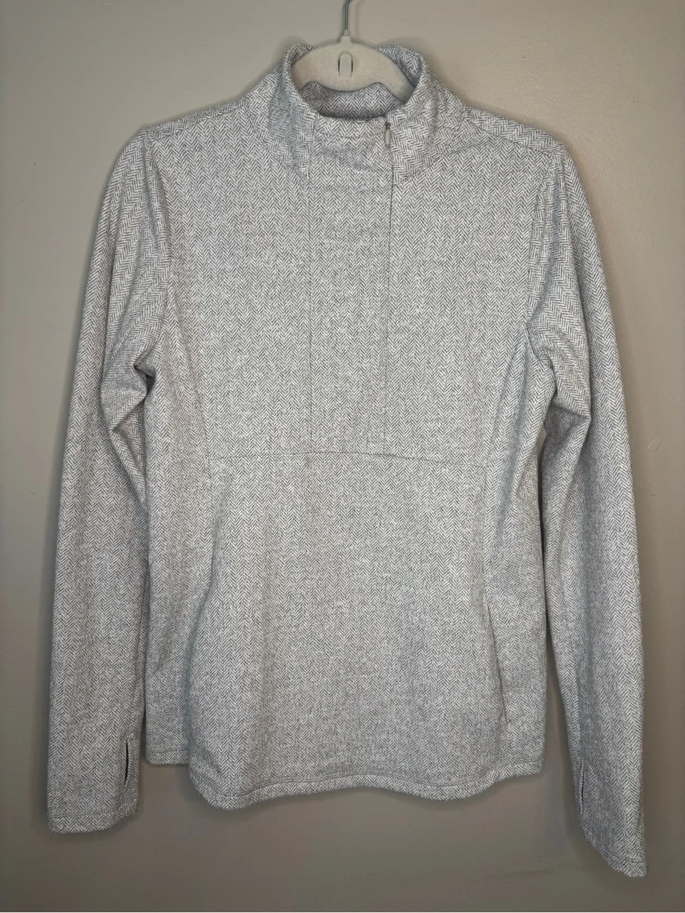 Kyodan Light Gray Heathered Quarter-Zip Turtleneck Pullover
